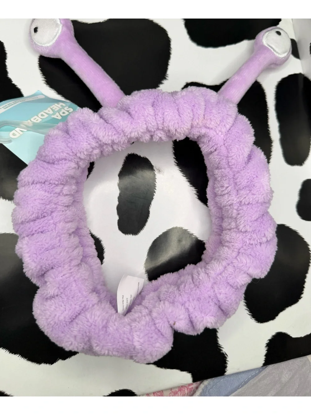 Plush Lavender Alien Eyes Adult Spa Headband